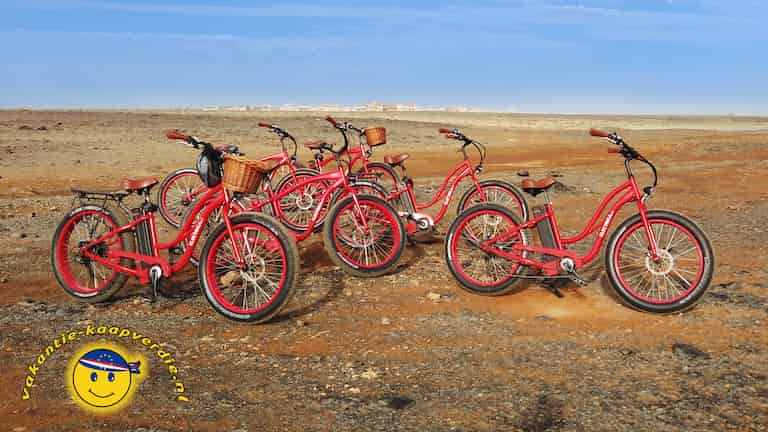 Prachtige fietsen met dikke banden tijdens de toer.